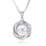 925 Sterling Silver Elegant Silver Zircon Pendant Necklace With Twisted Design – Timeless Luxury Jewelry
