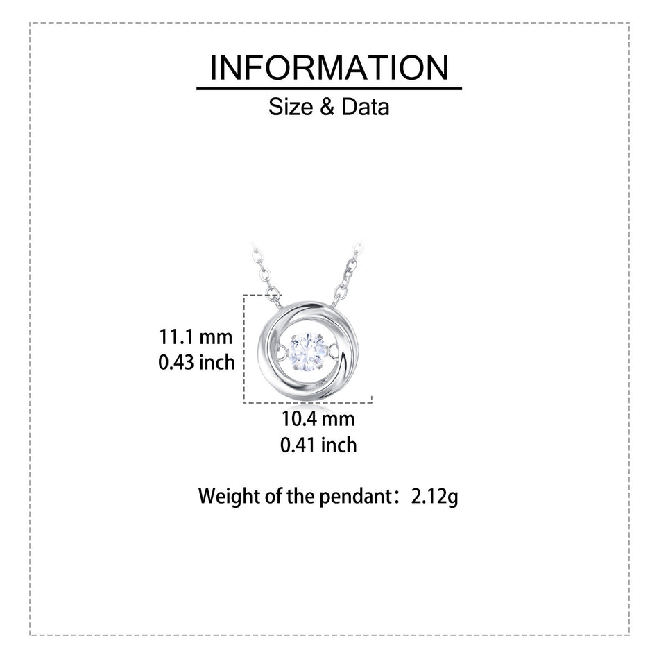 925 Sterling Silver Elegant Zircon Solitaire Pendant Necklace In Sterling Silver