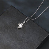 925 Sterling Silver Elegant Zircon Pendant Necklace With Silver Chain