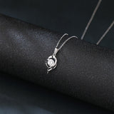 925 Sterling Silver Elegant Zircon Pendant Necklace With Silver Chain