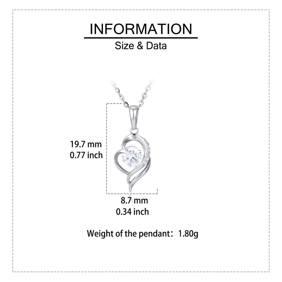 925 Sterling Silver Elegant Zircon Pendant Necklace With Silver Chain