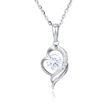 925 Sterling Silver Elegant Zircon Pendant Necklace With Silver Chain