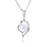 925 Sterling Silver Elegant Zircon Pendant Necklace With Silver Chain