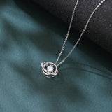 925 Sterling Silver Elegant Zircon Pendant With Interlocking Rings And Sparkling Accents – Timeless Jewelry Piece