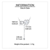 925 Sterling Silver Elegant Silver Heart Moissanite Necklace With Brand Initials