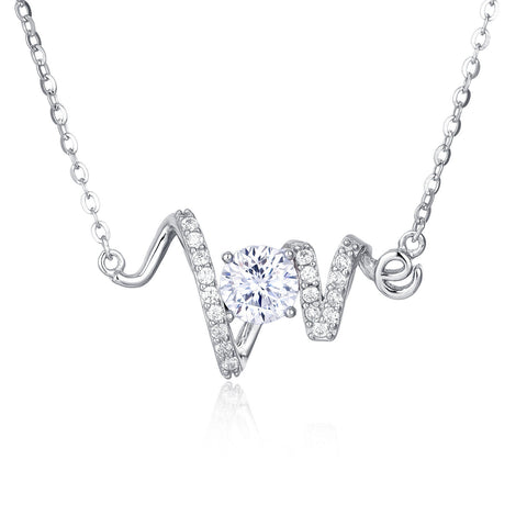 925 Sterling Silver Elegant Moissanite Necklace With Love Pendant: Timeless Elegance In Every Sparkle