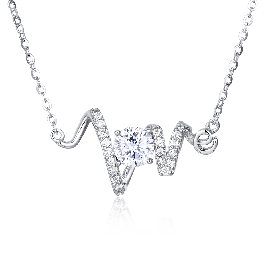 925 Sterling Silver Elegant Moissanite Necklace With Love Pendant: Timeless Elegance In Every Sparkle