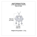 925 Sterling Silver Elegant Moissanite Butterfly Pendant Necklace With Dangling Spheres