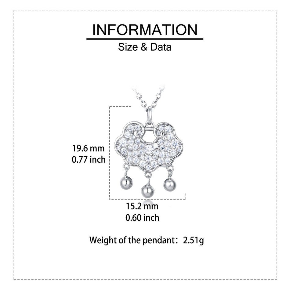 925 Sterling Silver Elegant Moissanite Butterfly Pendant Necklace With Dangling Spheres