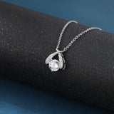 925 Sterling Silver Elegant Moissanite Pendant Necklace In Plated with White Gold – Timeless Luxury Jewelry