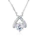 925 Sterling Silver Elegant Moissanite Pendant Necklace In Plated with White Gold – Timeless Luxury Jewelry
