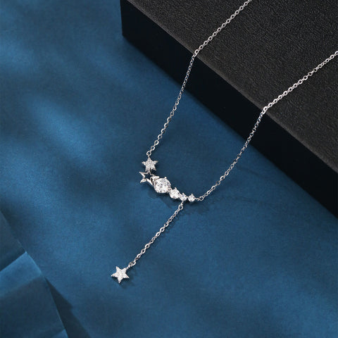 925 Sterling Silver Stunning Star Moissanite Necklace: Elegant Celestial Charm Meets Timeless Luxury