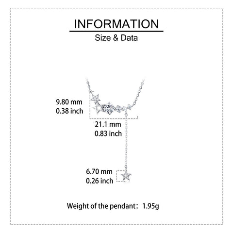 925 Sterling Silver Stunning Star Moissanite Necklace: Elegant Celestial Charm Meets Timeless Luxury