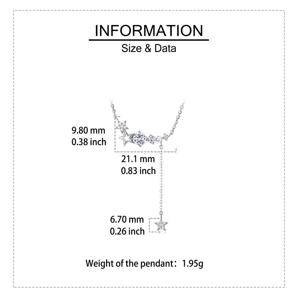 925 Sterling Silver Stunning Star Moissanite Necklace: Elegant Celestial Charm Meets Timeless Luxury