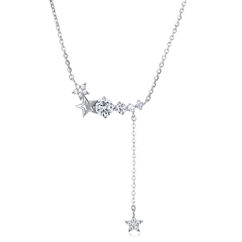 925 Sterling Silver Stunning Star Moissanite Necklace: Elegant Celestial Charm Meets Timeless Luxury