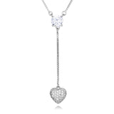 925 Sterling Silver Elegant Moissanite Heart Pendant Necklace: Timeless Luxury Jewelry Piece