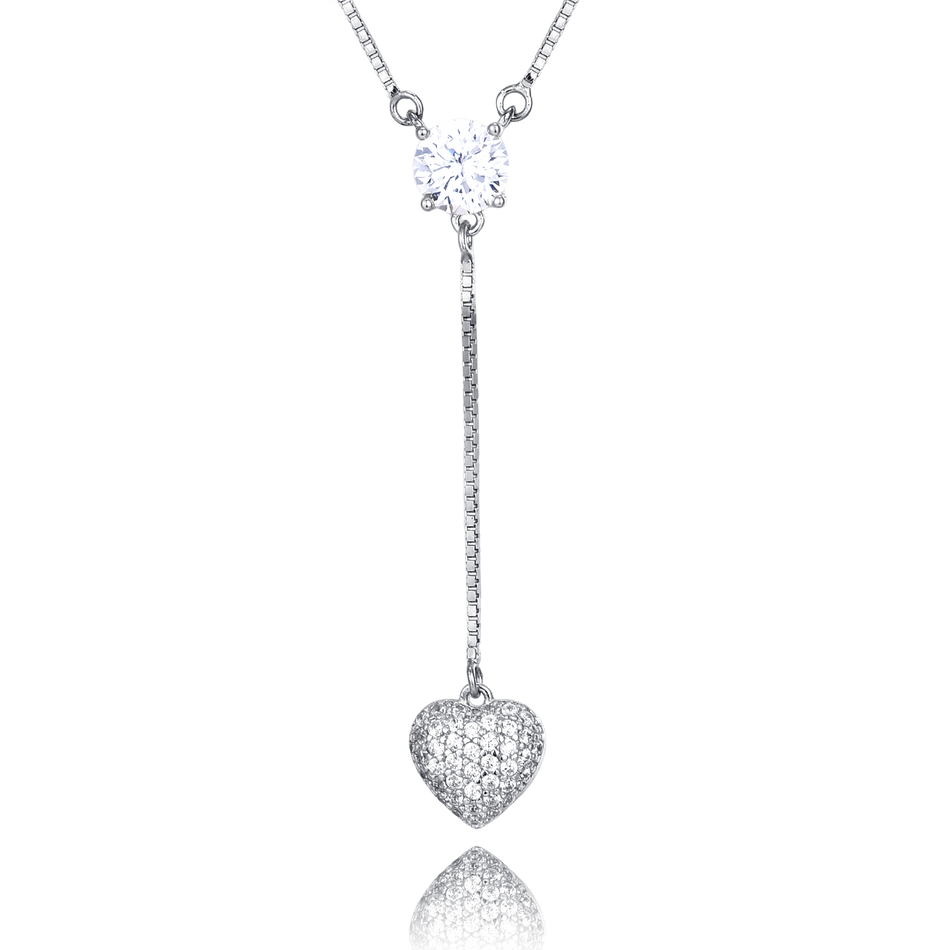 925 Sterling Silver Elegant Moissanite Heart Pendant Necklace: Timeless Luxury Jewelry Piece