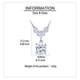 925 Sterling Silver Elegant  Moissanite Pendant Necklace With Round Drop Charm