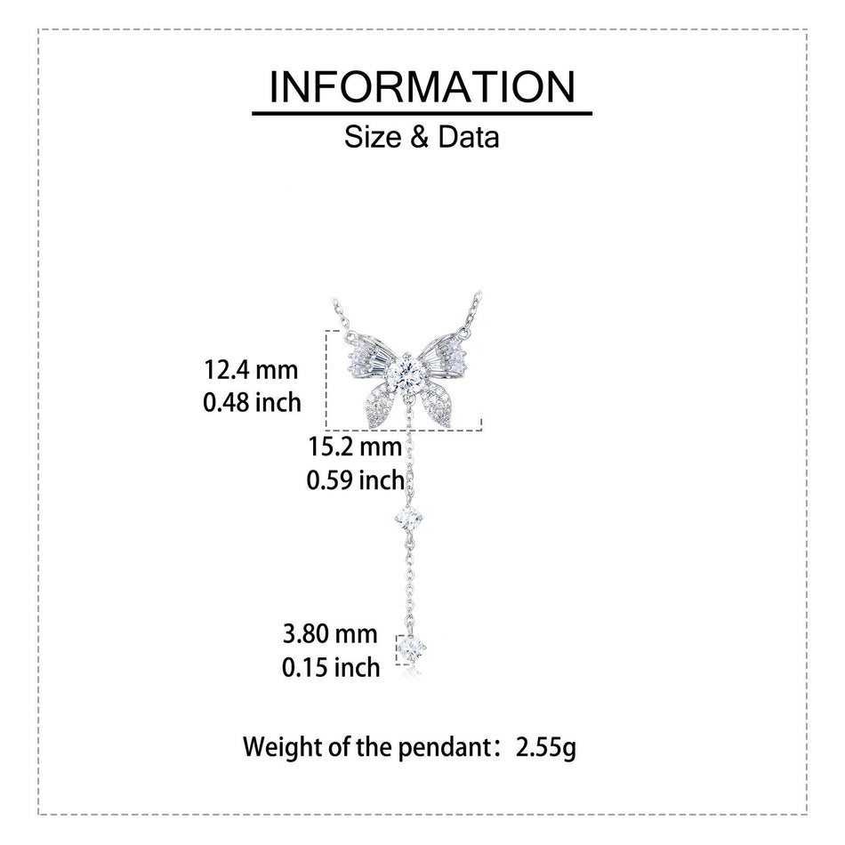 925 Sterling Silver Elegant Moissanite Floral Necklace With Dangling Charm