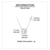 925 Sterling Silver Celestial Elegance Moon & Star Moissanite Necklace