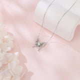 925 Sterling Silver Sparkling Butterfly Moissanite Pendant Necklace