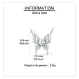 925 Sterling Silver Sparkling Butterfly Moissanite Pendant Necklace