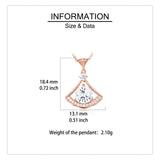 925 Sterling Silver Rose Plated With Gold Moissanite Fan Pendant Necklace: Timeless Elegance Meets Modern Design