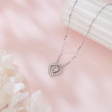 925 Sterling Silver Elegant Heart-shaped Moissanite Floral Pendant With Delicate Silver Chain Necklace
