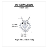 925 Sterling Silver Elegant Heart-shaped Moissanite Floral Pendant With Delicate Silver Chain Necklace