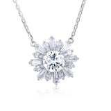 925 Sterling Silver Elegant Moissanite Sunburst Pendant Necklace | Luxury Jewelry Masterpiece
