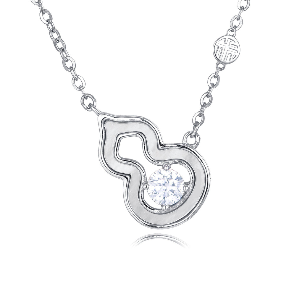 925 Sterling Silver Elegant  Moissanite Pendant Necklace With Delicate Chain And Charm
