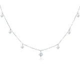 925 Sterling Silver Elegant Moissanite Necklace With Symmetric Pendant Design