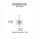 925 Sterling Silver Elegant Snowflake Moissanite Pendant Necklace In Sterling Silver