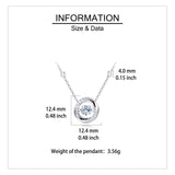 925 Sterling Silver Elegant Moissanite Circle Pendant Necklace With Sparkling Accents