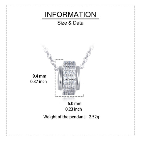 925 Sterling Silver Elegant Moissanite Pendant Necklace With Multi-row Cz Stones On Sterling Silver Chain