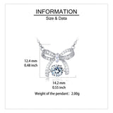 925 Sterling Silver Elegant Silver Bow Charm Necklace With Sparkling Moissanites