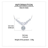 925 Sterling Silver Elegant Moissanite Floral Necklace With Radiant Center Stone