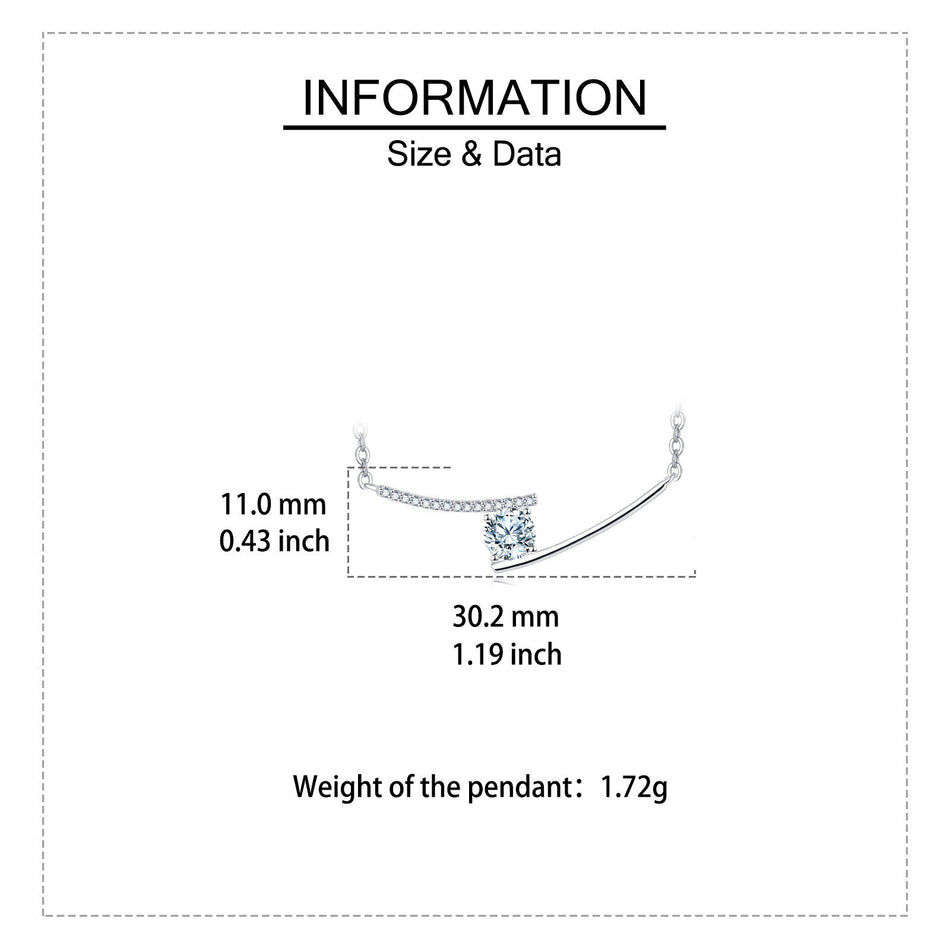 925 Sterling Silver Elegant Moissanite Necklace With Delicate Chain And Sparkling Accent