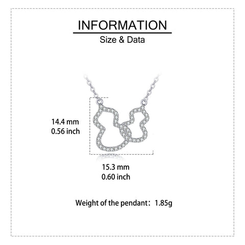 925 Sterling Silver Eternal Love Interlocking Heart Moissanite Necklace