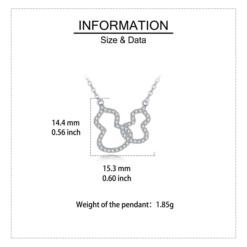 925 Sterling Silver Eternal Love Interlocking Heart Moissanite Necklace