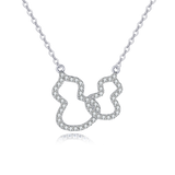 925 Sterling Silver Eternal Love Interlocking Heart Moissanite Necklace