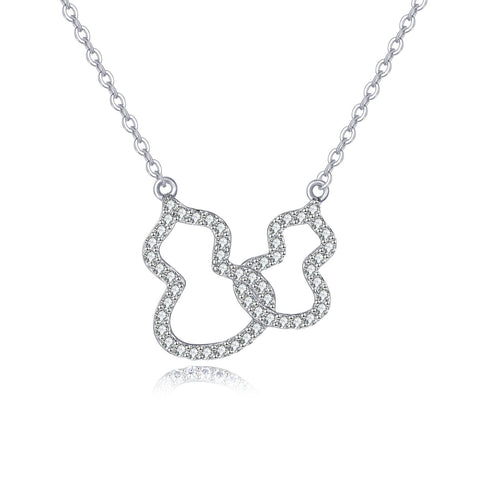 925 Sterling Silver Eternal Love Interlocking Heart Moissanite Necklace