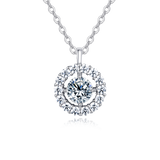 925 Sterling Silver Elegant Solitaire Moissanite Necklace In Plated with White Gold – Timeless Luxury Jewelry