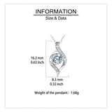 925 Sterling Silver Elegant Silver  Moissanite Wave Design Necklace With Sparkling Accents