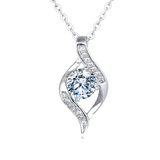 925 Sterling Silver Elegant Silver  Moissanite Wave Design Necklace With Sparkling Accents