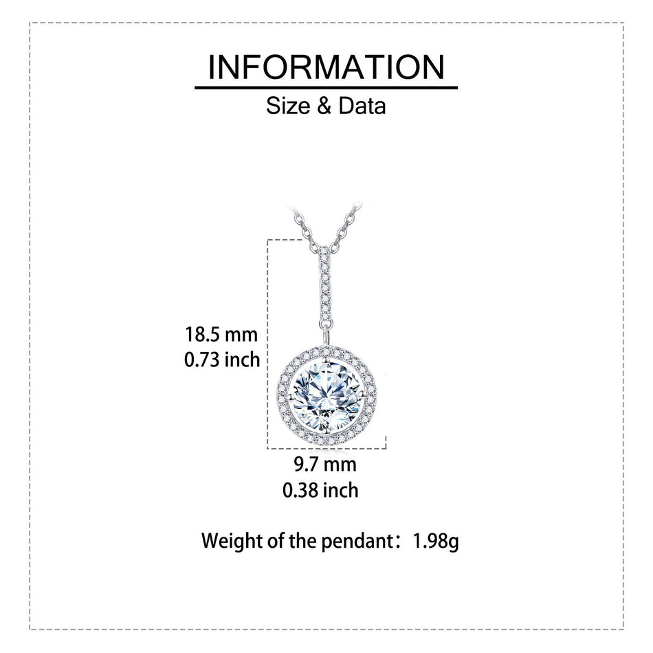 925 Sterling Silver Elegant Solitaire Moissanite Necklace In Plated with White Gold – Timeless Luxury Jewelry