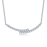925 Sterling Silver Elegant Moissanite Necklace With Silver Chain And Sparkling Gems