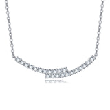 925 Sterling Silver Elegant Moissanite Necklace With Silver Chain And Sparkling Gems