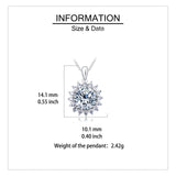 925 Sterling Silver Elegant Moissanite Necklace With Floral Halo Design - Timeless Elegance For Any Occasion