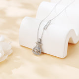 925 Sterling Silver Moissanite-encrusted Money Bag Pendant Necklace With Abacus Charm Symbolizing Wealth Prosperity